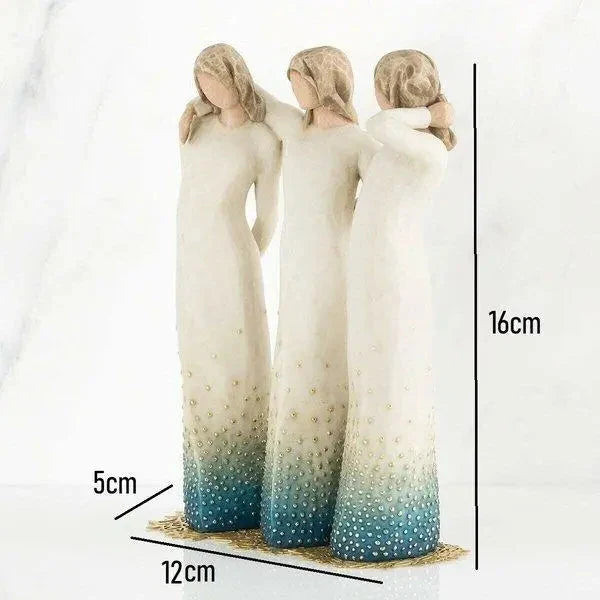 Decorative Figurine Three Sisters Hand-Painted Resin