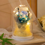 Decorative Glass Ball Red Rose Cable-Free Warm-White LED