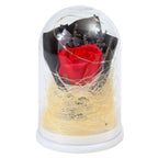 Decorative Glass Ball Red Rose Warm LED Battery-Free