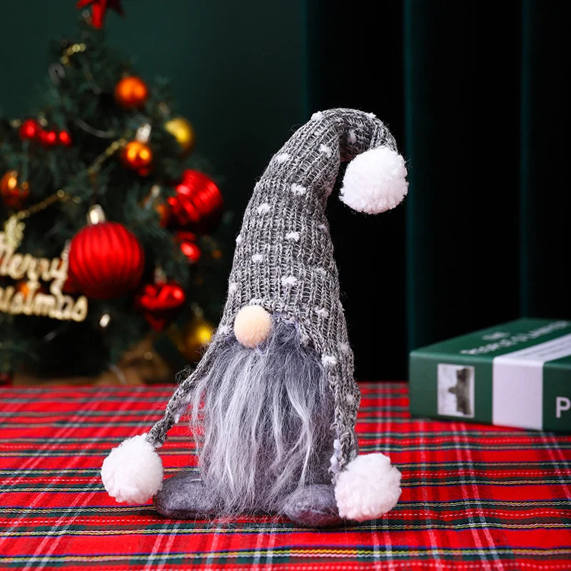 Decorative Gnome Figure Tabletop Green Hat & White Beard