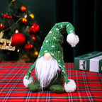 Decorative Gnome Figure Tabletop Green Hat & White Beard