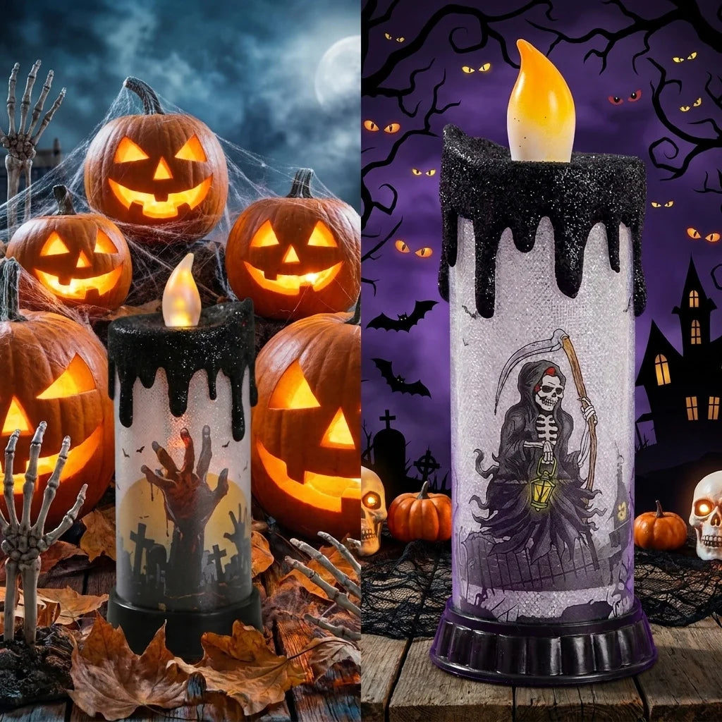 Decorative Halloween Light Creepy Figurine Candlelight Indoor & Outdoor