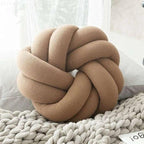 Decorative Knot Cushion Hand-Knotted Round Soft-Fill 10-12 Inch