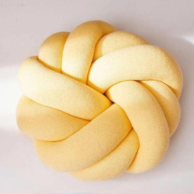 Decorative Knot Cushion Hand-Knotted Round Soft-Fill 10-12 Inch