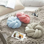 Decorative Knot Cushion Hand-Knotted Round Soft-Fill 10-12 Inch