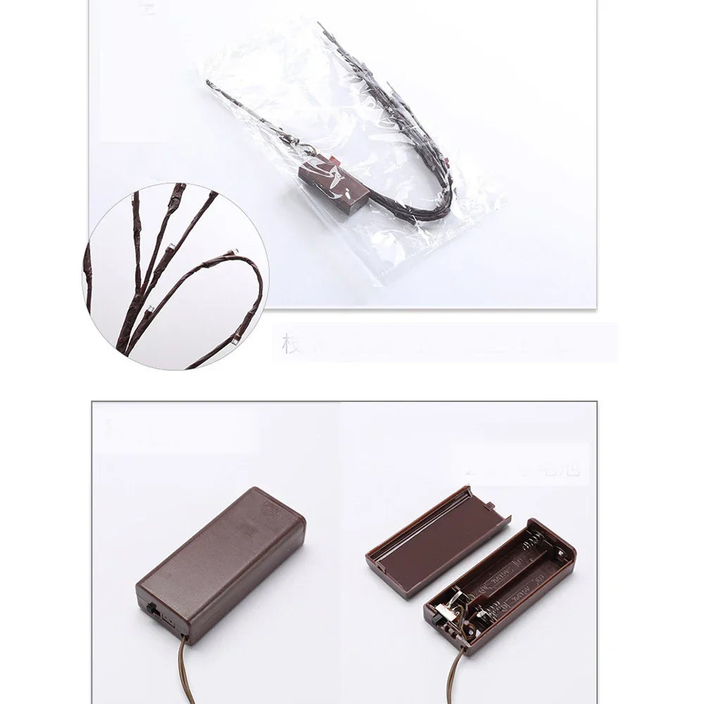 Decorative LED Branch Battery-Powered Warm White LEDs IP65 Waterproof