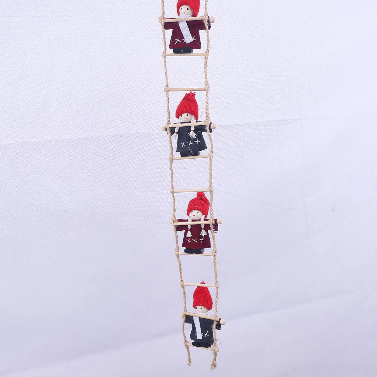 Decorative Ladder Handcrafted Christmas Figures Hanging Loop