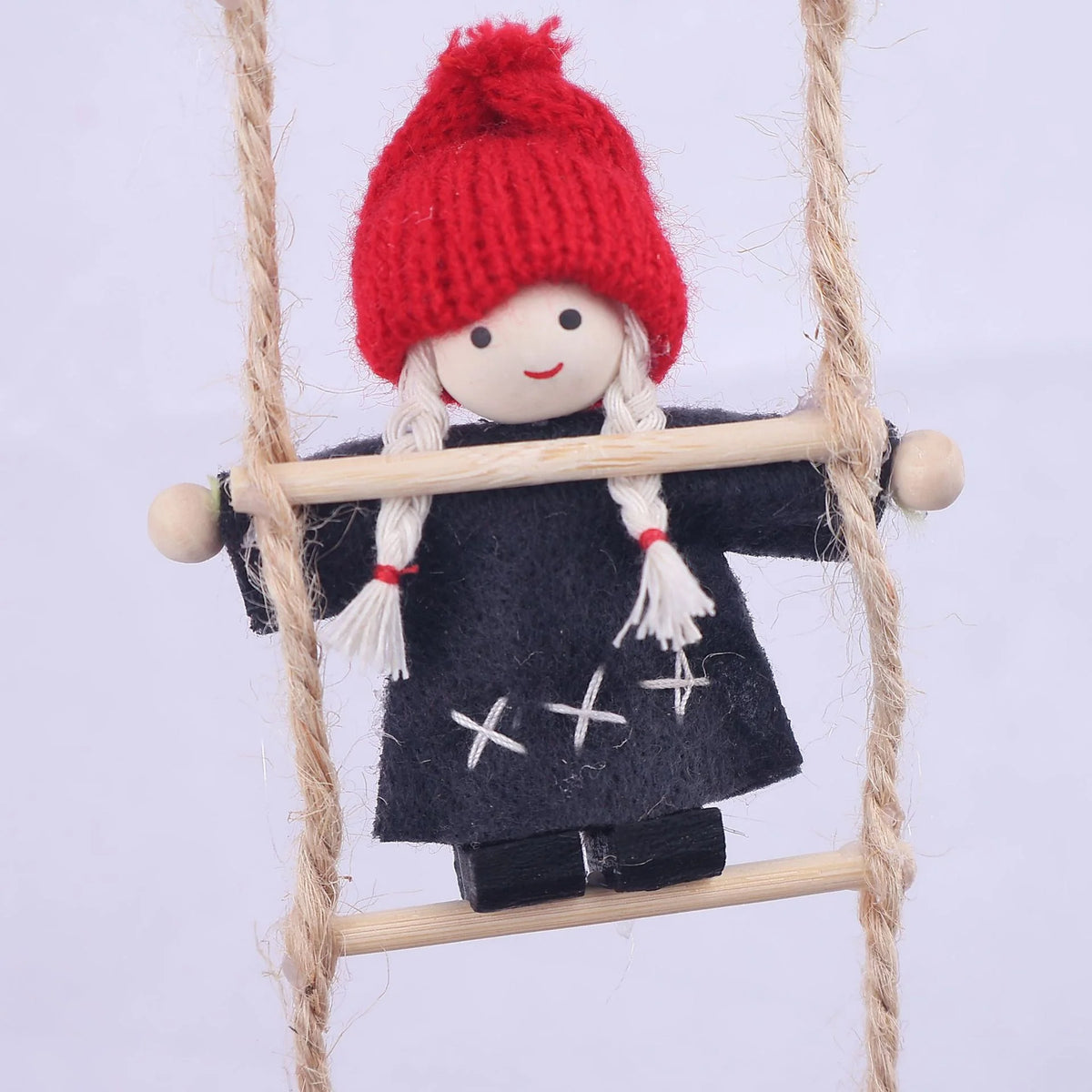 Decorative Ladder Handcrafted Christmas Figures Hanging Loop