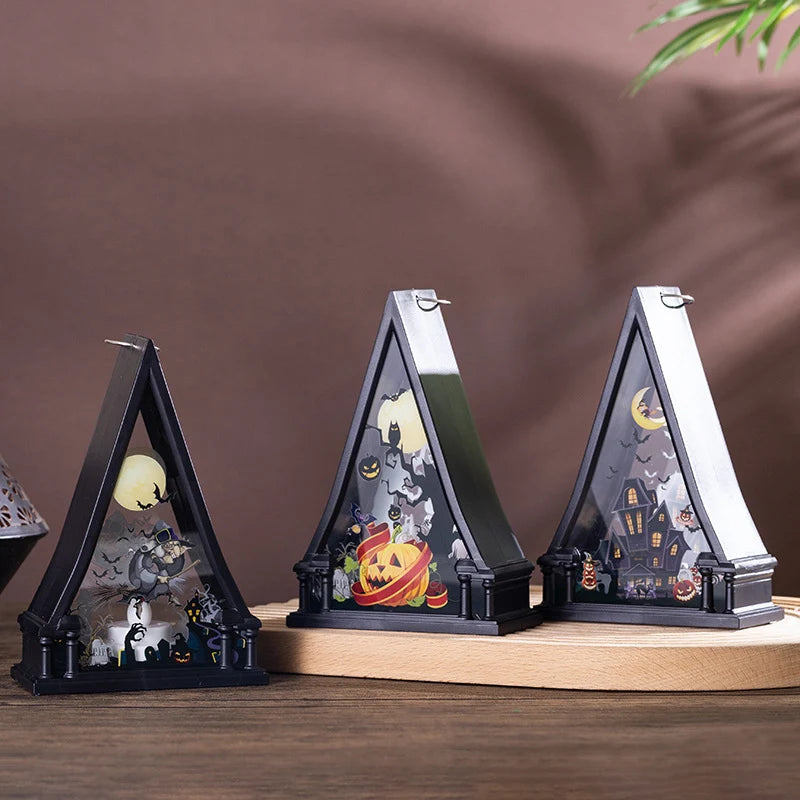 Decorative Lamp Creepy Castle & Bats Warm LED Indoor Outdoor