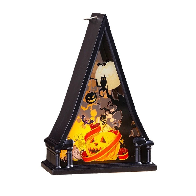 Decorative Lamp Creepy Castle & Bats Warm LED Indoor Outdoor