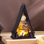 Decorative Lamp Creepy Castle & Bats Warm LED Indoor Outdoor
