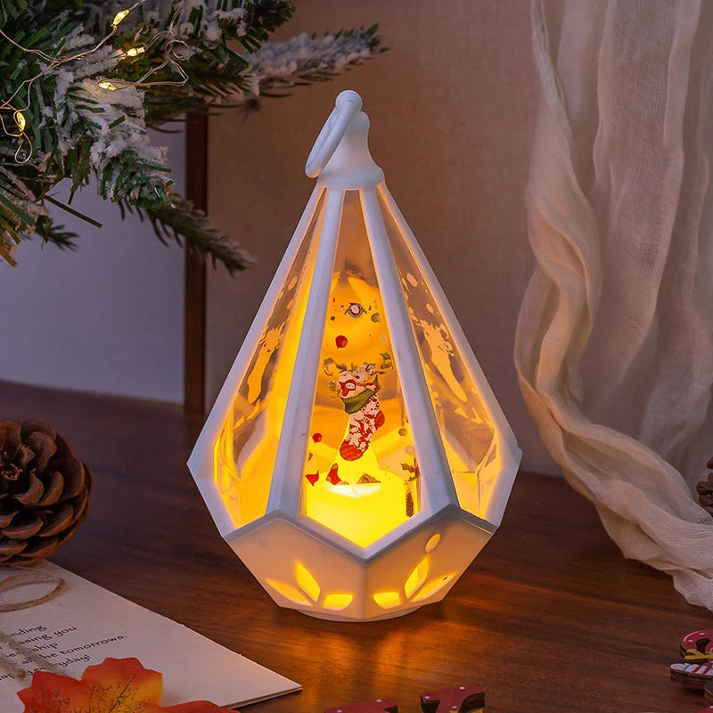Decorative Lamp Lantern Shaped Warm Glow Festive Motifs