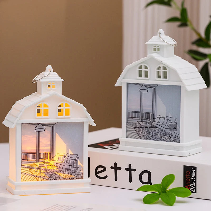 Decorative Lantern Built-In Warm LED Lightweight Plastic