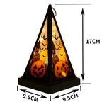 Decorative Lantern Carved Pyramid Metal & Glass
