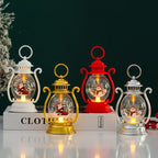 Decorative Lantern Christmas Motif Glass & Metal