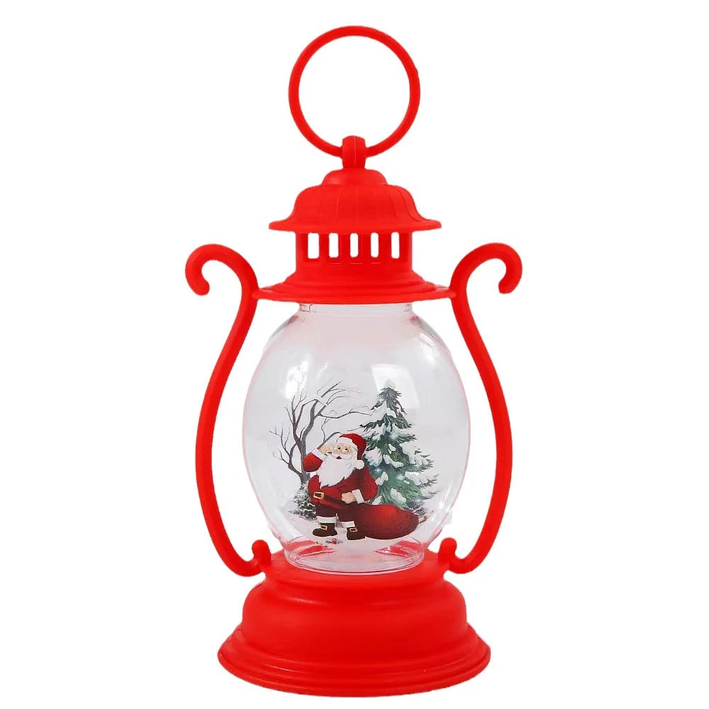 Decorative Lantern Christmas Motif Glass & Metal
