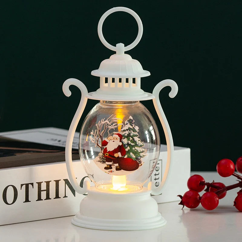 Decorative Lantern Christmas Motif Glass & Metal