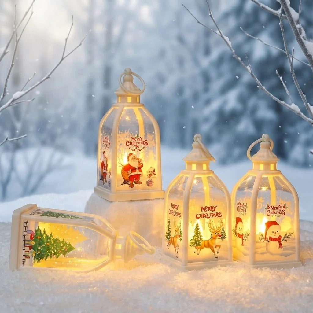 Decorative Lantern Christmas Motif Warm Light Indoor & Outdoor