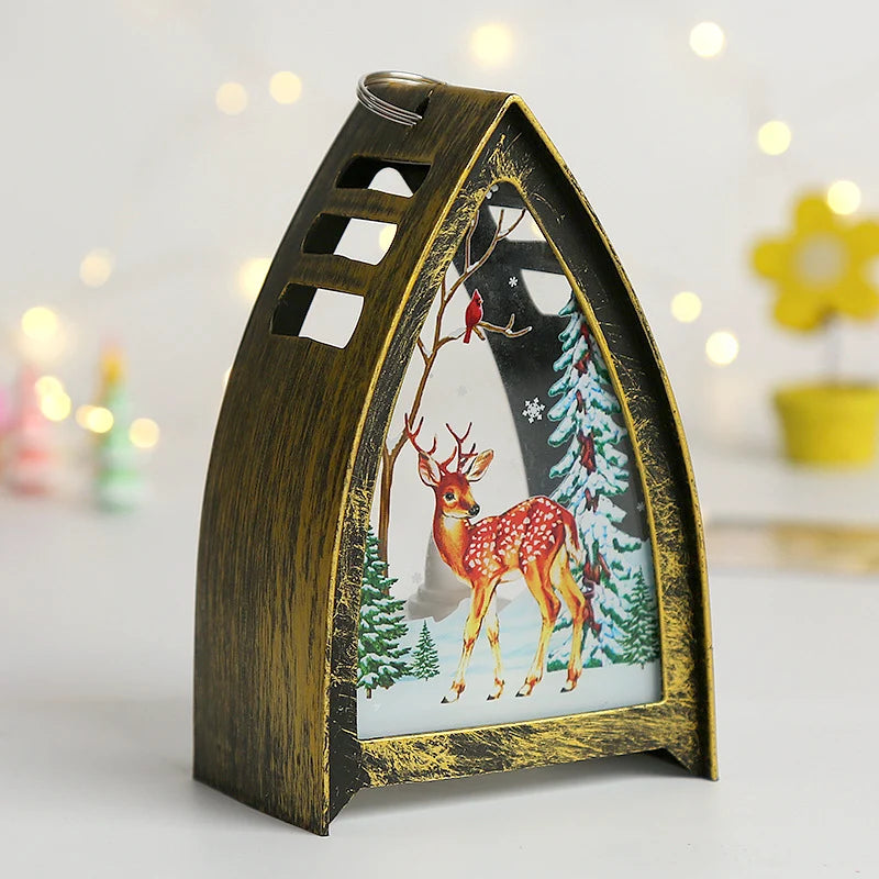 Decorative Lantern Deer Silhouette Candle & LED Compatible