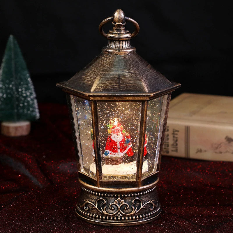 Decorative Lantern Gold Finish Christmas Motifs Indoor & Outdoor