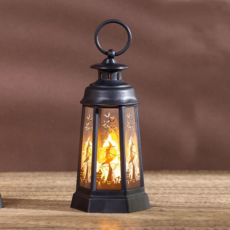 Decorative Lantern Halloween Cutouts Weather-Resistant Portable Handle