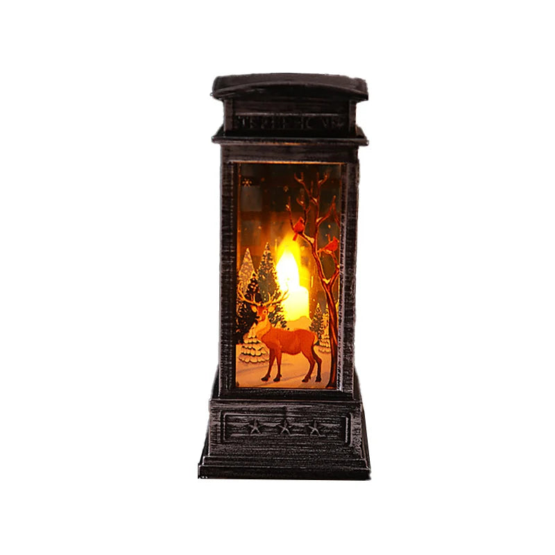 Decorative Lantern Hand-Painted Snowman Warm-White LED Indoor & Outdoor