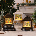 Decorative Lantern Illuminated Snow Globe Metal & Glass