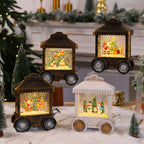 Decorative Lantern Illuminated Snow Globe Metal & Glass