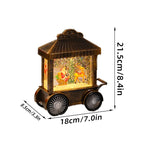 Decorative Lantern Illuminated Snow Globe Metal & Glass
