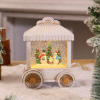 Decorative Lantern Illuminated Snow Globe Metal & Glass