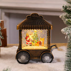 Decorative Lantern Illuminated Snow Globe Metal & Glass