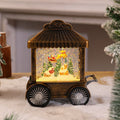 Decorative Lantern Illuminated Snow Globe Metal & Glass