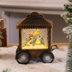 Decorative Lantern Illuminated Snow Globe Metal & Glass