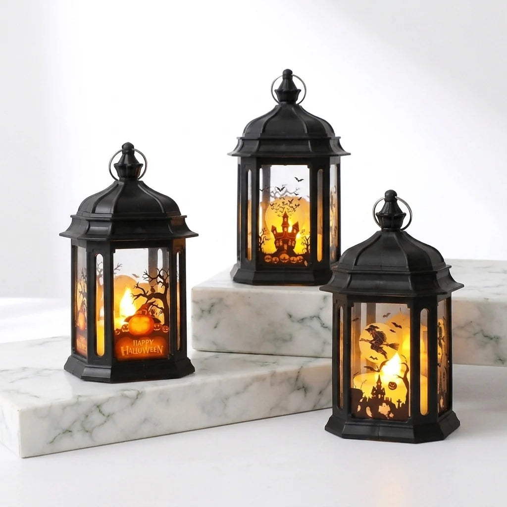 Decorative Lantern Metal Artistic Cutouts Tealight & LED Compatible