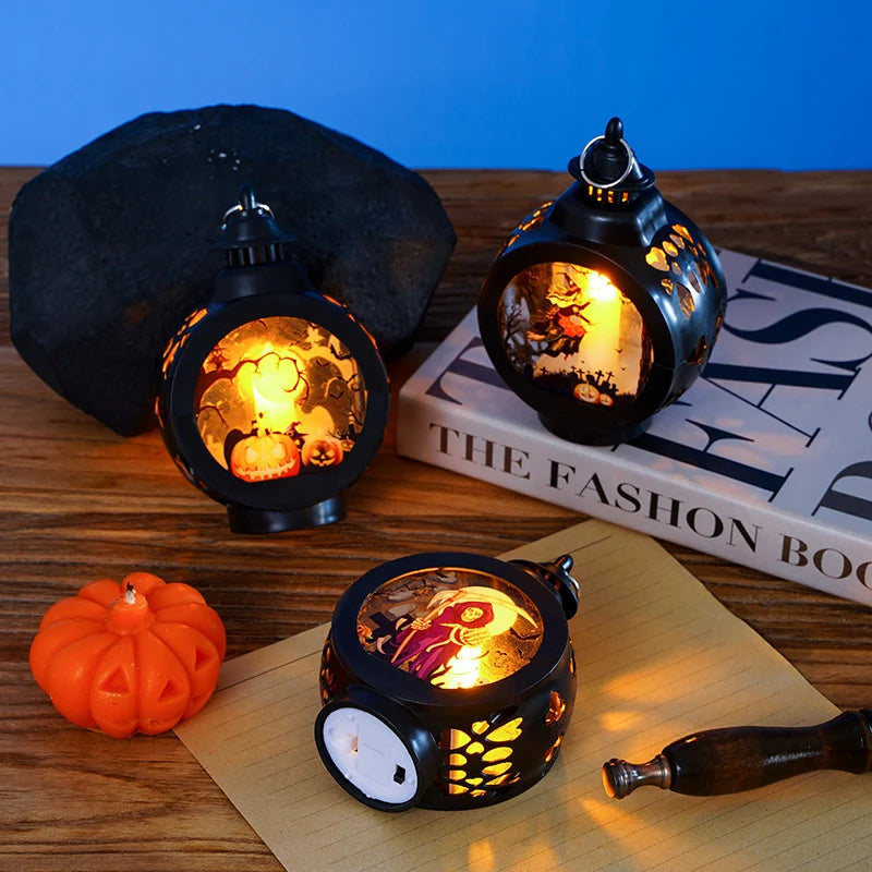 Decorative Lantern Patterned Cutout Metal Indoor Outdoor