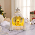 Decorative Lantern Snowman Scene Soft Glowing Light