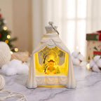 Decorative Lantern Snowman Scene Soft Glowing Light
