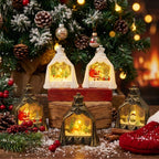 Decorative Lantern Snowman Winter Scene Soft Warm Glow