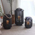 Decorative Lantern Woven With Handle Indoor Outdoor