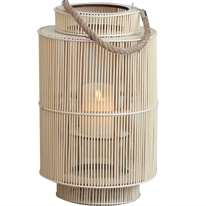 Decorative Lantern Woven With Handle Indoor Outdoor