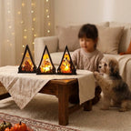 Decorative Light Halloween Triangular Wood Warm White LED