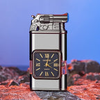Decorative Lighter Refillable Quartz Clock Jet & Soft Flame