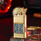 Decorative Lighter Refillable Quartz Clock Jet & Soft Flame