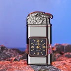 Decorative Lighter Refillable Quartz Clock Jet & Soft Flame