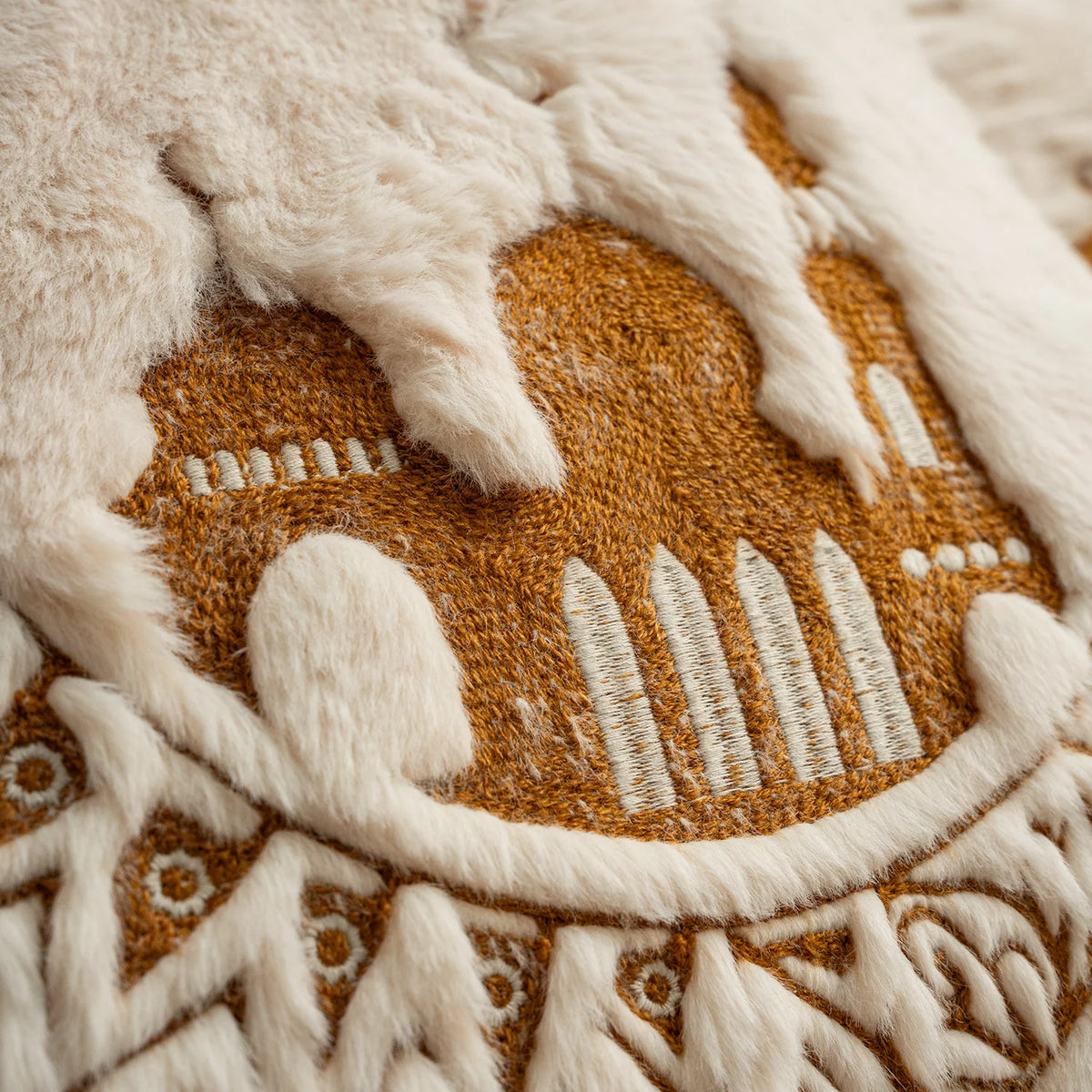 Decorative Pillow 18x18 Embossed Mandala Micro Plush Concealed Zipper