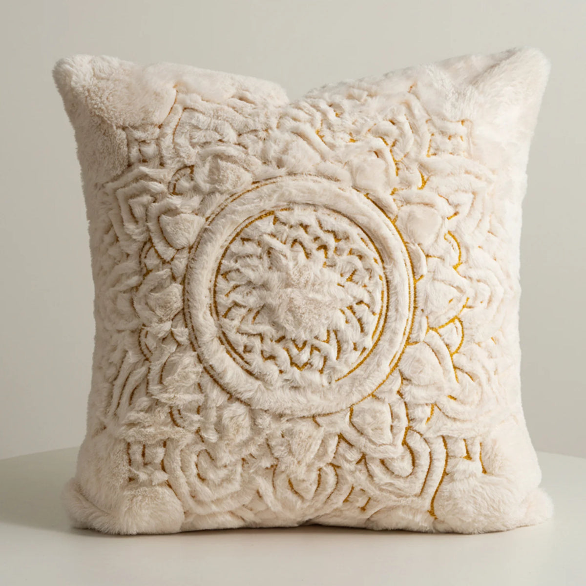 Decorative Pillow 18x18 Embossed Mandala Micro Plush Concealed Zipper