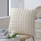 Decorative Pillow Cover Botanical Embroidery Cotton-Linen & Velvet Piping