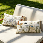 Decorative Pillow Cover Embroidered Chenille Linen-Blend