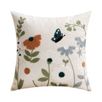 Decorative Pillow Cover Embroidered Chenille Linen-Blend