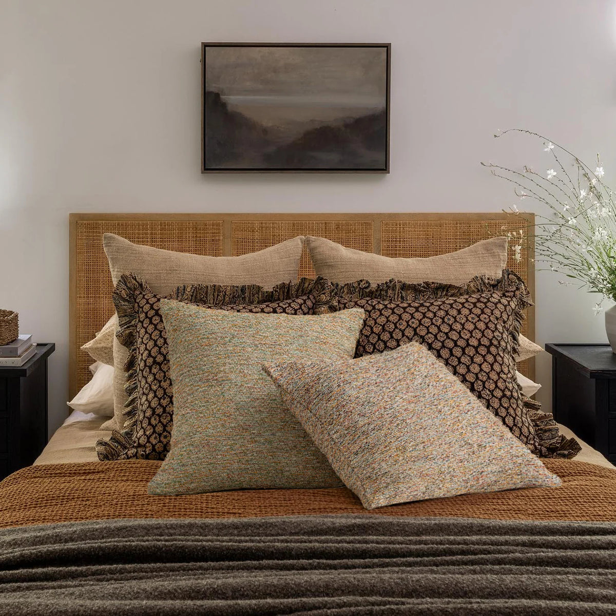 Decorative Pillow Cover Handcrafted Marled Texture 18x18 Inch